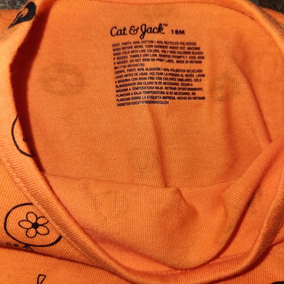 Cat & Jack Toddler Girls Long Sleeve Halloween Printed Dress - Size 18m - NWT - Picture 4 of 4